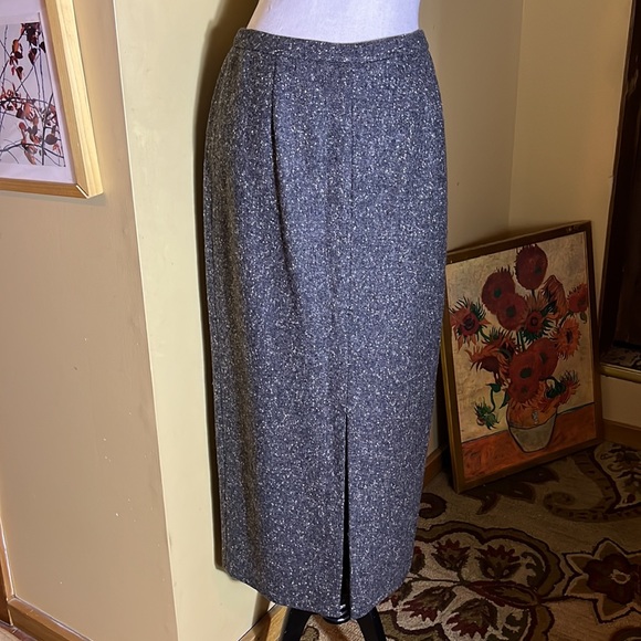 Vtg RALPH LAUREN Size 8 10 SkirtSuit Marled Gray Wool Preppy Classic Equestrian - Picture 9 of 16